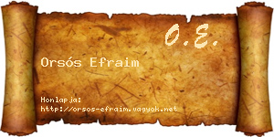Orsós Efraim névjegykártya